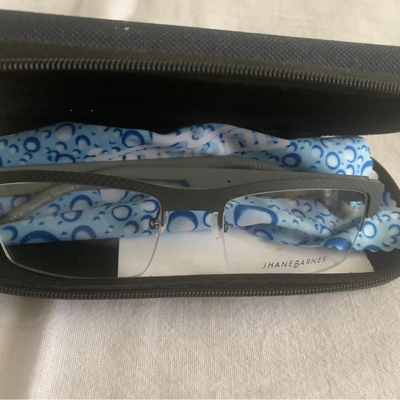 JHANE BARNES mens prescription glasses Grey pvc incl case brand NWT classy trend - Picture 6 of 6